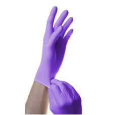 Мед.смотров. перчатки нитрил. н/о,текстур,SFM (L) 100 пар,фиолетово-голубые