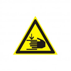 Знак безопасности W27 Осторожно! Возможно травмир-е рук(плёнка,200х200)