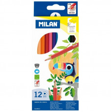 Карандаши цветные 12цв 6-гран Milan, 80012