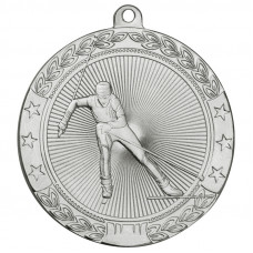 Медаль лыжи 50 мм серебро DC#MK185b