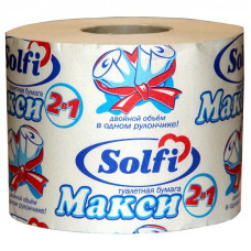 Бумага туалетная Solfi Макси 1сл,целлюлоза,белая, 80м,30рул/уп_УПАКОВКА_ОН