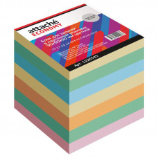 Блок для записей Attache Economy в картонной упаковке 9х9х9, 5 цветов, 65 г