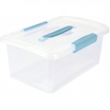 Ящик для хранения Laconic с защелками и ручкой 7 л небесный прозрачный