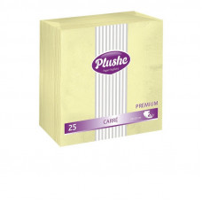 Салфетки Plushe Premium Сarre, 25л, 33х33, 2сл, желтый, КДР