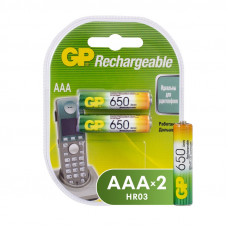 Аккумулятор GP 650mAh AAA/НR03 NiMh бл/2шт