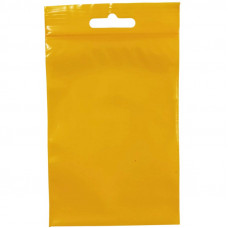 Пакет с замком (Zip Lock) с европодвесом 8 х12 см, 60 мкм,желтый  100 шт/уп