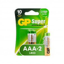 Батарейки GP Super AAA/LR03/24A алкалин. бл/2 GP24A-CR2