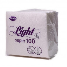 Салфетки Plushe Light Super 1сл, 75л/уп, белые,сплош.