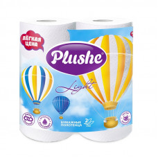 Полотенца бумажные Plushe Light New 2-сл., с тисн., 2 рул./уп.КДР