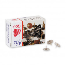 Кнопки ICO, 11 мм, стальные, 100 шт. карт.уп.