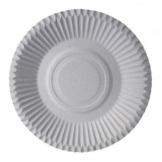 Тарелка одноразовая бумажная, белая, КОМУС, d-230мм 50шт/уп (12105)
