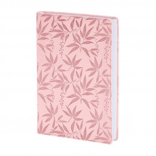 Ежедневник недатированный розовый, А5, 160л., интегр. Leaves AZ851/pink