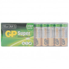 Батарейки GP Super AA/LR6/15A алкалин., 10 шт/уп. GP15-ZCRB10