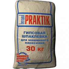 Шпатлёвка гипсовая Белая Praktik, 30 кг (Ручн. и Машин. Нанесения) (49/40шт./под.)