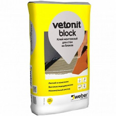 Клей для газо-, пенобетонных блоков Weber.Vetonit Block, 25кг (1001883)
