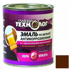 Грунт-эмаль по ржавчине 3 в 1 антикоррозионная, коричневая, 