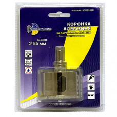 Коронка-сверло алмазное, 55 x 35мм, по керамике и стеклу, центр. сверло, трехгран.хвостовик, 