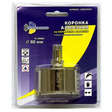 Коронка-сверло алмазное, 60 x 35мм, по керамике и стеклу, центр. сверло, трехгран.хвостовик, 