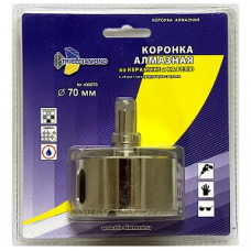 Коронка-сверло алмазное, 70 x 35мм, по керамике и стеклу, центр. сверло, трехгран.хвостовик, 