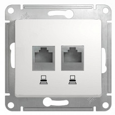 Розетка  двойная RJ45+RJ11 белая Schneider Electric Glossa GSL000185