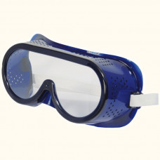 Очки защитные, синие, закрытого типа, с прямой вентиляцией, поликарбонат 