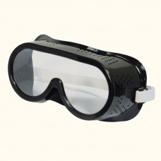 Очки защитные, черныее, закрытого типа, с прямой вентиляцией, поликарбонат 