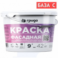 Краска фасадная экстремальностойкая ГРИДА, 9л, база С