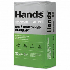 Клей плиточный Стандарт (C0 T) Hands Standard PRO 25 кг.