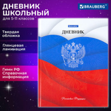 Дневник 5-11 класс 48 л., твердый, BRAUBERG, глянцевая ламинация, с подсказом, 