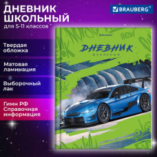 Дневник 5-11 класс 48 л., твердый, BRAUBERG, выборочный лак, с подсказом, 