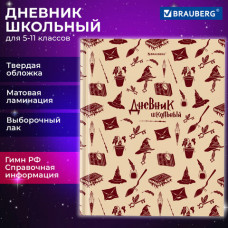 Дневник 5-11 класс 48 л., твердый, BRAUBERG, выборочный лак, с подсказом, 