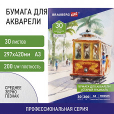 Бумага для акварели БОЛЬШАЯ А3, 30 л., 