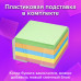 Блок для записей BRAUBERG в подставке прозрачной, куб 9х9х5 см, цветной, 122226