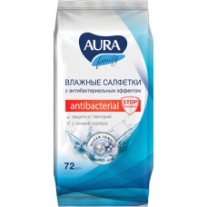 Салфетки влажные, 72 шт., AURA 