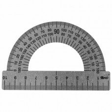 Транспортир 10 см, 180 градусов, металлический, ПИФАГОР, 210637