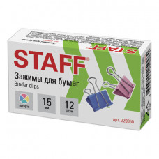 Зажимы для бумаг STAFF 