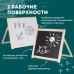 Доска двустороняя для мела и маркеров (35х41 см), настольная, подставка, черная/белая, ПИФАГОР, 236888