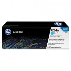 Картридж лазерный HP (CB381A) ColorLaserJet CP6015 и другие, №824A, голубой, оригинальный, ресурс 21000 страниц