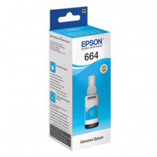 Чернила EPSON 664 (T6642) для СНПЧ Epson L100/L110/L200/L210/L300/L456/L550, голубые, ОРИГИНАЛЬНЫЕ, C13T66424A