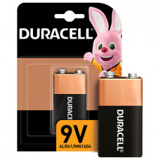 Батарейка DURACELL Basic ОРИГИНАЛ, 6LR61 (КРОНА), алкалиновая, 1 шт., 9 В, блистер