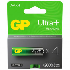 Батарейки КОМПЛЕКТ 4 шт., GP Ultra Plus, AA (LR6, 15 А), алкалиновые, пальчиковые, 15AUPNEW-2CR4