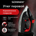 Утюг SONNEN SI-588, 2200 Вт, керамическое покрытие, паровой удар, черный/красный, 455279