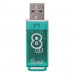 Флеш-диск 8 GB, SMARTBUY Glossy, USB 2.0, зеленый, SB8GBGS-G