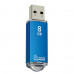 Флеш-диск 8 GB, SMARTBUY V-Cut, USB 2.0, металлический корпус, синий, SB8GBVC-B