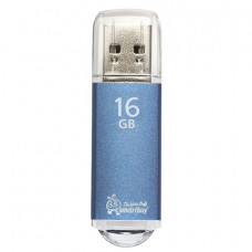 Флеш-диск 16 GB, SMARTBUY V-Cut, USB 2.0, металлический корпус, синий, SB16GBVC-B