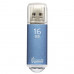 Флеш-диск 16 GB, SMARTBUY V-Cut, USB 2.0, металлический корпус, синий, SB16GBVC-B