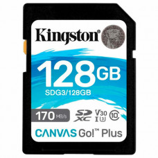 Карта памяти SDXC 128GB KINGSTON Canvas Go Plus, UHS-I U3, 170 Мб/с (class 10), SDG3/128GB