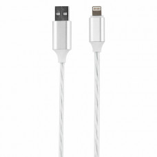 Кабель с LED подсветкой USB 2.0-Lightning, 1 м, RED LINE, белый, УТ000023148