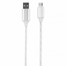 Кабель с LED подсветкой USB 2.0-micro USB, 1 м, RED LINE, белый, УТ000022101