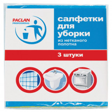 Салфетки универсальные, 30х38 см, КОМПЛЕКТ 3 шт., 90 г/м2, вискоза, PACLAN Professional